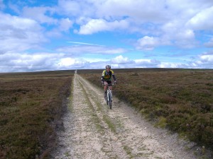 Mountain biking across Grewelthorpe Moor